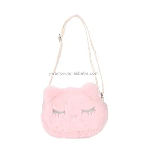 Schouderbanden Multifunctionele Kinderen Cross Body Faux Fur Pluche Merknaam Handtas