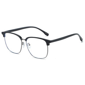 Lunettes de vue demi-cerclées rectangulaires pour hommes, verres PC anti-reflet, style coréen, pour vision de près, origine Taizhou - Product Image 1