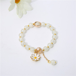 สร้อยข้อมือลูกปัดคริสตัลประกายสไตล์ญี่ปุ่นและเกาหลีสำหรับผู้หญิง - สร้อยข้อมือเดซี่ DIY สไตล์ดอกทานตะวันสำหรับนักเรียน-1 - Product Image 6
