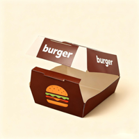 Contenants à emporter personnalisables - Boîtes à sandwich et à hamburgers recyclables avec impression de logo pour les entreprises de restauration - Boîte à hamburgers