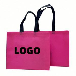Bolsa de tela no tejida personalizada con logotipo, al por mayor, prensada en caliente, de alta capacidad, para tiendas de ropa y supermercados - Product Image 2