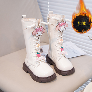 Girls' Long Boots Autumn and Winter New Cartoon PU Boots Soft Sole Kids Long Boots - Product Image 4