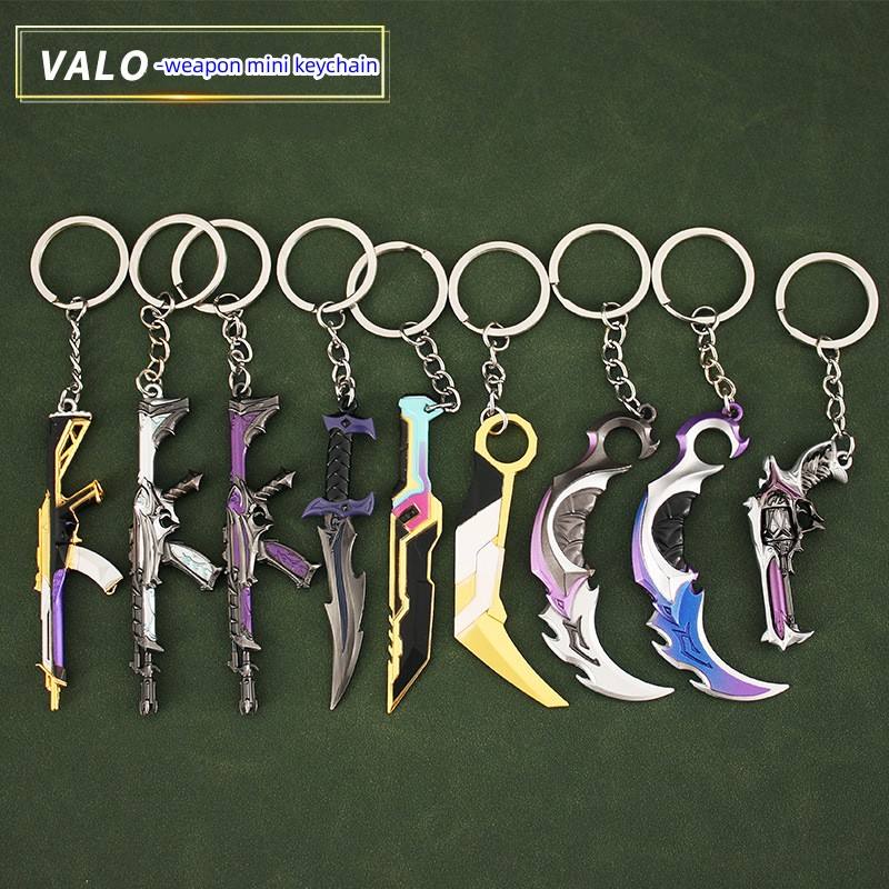 Valorant Mini Knife Keychain - 9cm Anime Gun Model, Vintage Zinc