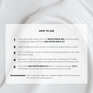 UNICWHITE SMILE Ampoules blanchissantes pour les dents professionnelles sans peroxyde et sans sensibilité 2 ml x 16 pièces Utilisation à domicile - Product Image 6