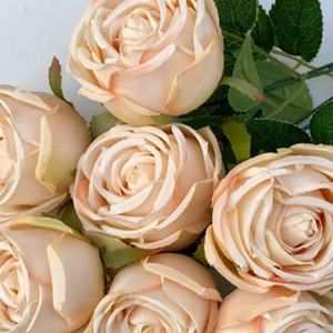 Fleurs artificielles en soie gaufrée style européen, roses princesse à 7 branches, pour arrangements floraux <span class=keywords><strong>de</strong></span> mariage, banquets, hôtels et fêtes à domicile - Product Image 4