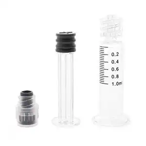 Hot Selling 1 Ml Luer Lock Prefilled Glass Syringe Metal Plunger Gold Silver