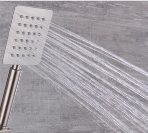 Robinet monocommande ZEPENG en acier inoxydable 304 brossé, douchette carrée murale, barre coulissante portable, douche chaude et froide - Product Image 4