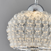 Nouvelle lumière moderne moderne pendentif argent lumières chrome rond LED cristal verre villa moderne suspension italie lustre