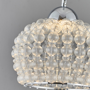 Mới hiện đại ánh sáng hiện đại bạc Mặt dây Đèn <span class=keywords><strong>Chrome</strong></span> Vòng LED pha lê thủy tinh biệt thự mặt dây chuyền hiện đại đèn ý đèn chùm - Product Image 5