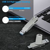 Warren Raja Asli 2-In-1 Usb 3.0 Flash Drive OEM/ODM USB 3.0 Type C 4G 8G 16G 64G 128G Ini dengan Harga Murah U Disk