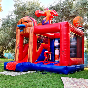 Castillo Inflable Comercial para Niños, 5 en 1, con Temática Deportiva, con Tobogán, Capacidad de 500 kg, Portátil - Product Image 1