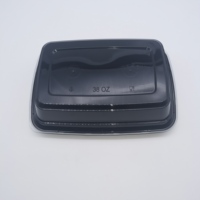 Contenants alimentaires en plastique noirs rectangulaires de style américain, pour préparation de repas au micro-ondes, étanches, sans BPA, empilables, réutilisables avec couvercles