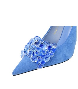 รองเท้าส้นสูงผู้หญิงประดับเพชรพลอยหรูหราประดับโบว์ ปี 2024 ส้นเข็มสูง 9 ซม. - Product Image 6