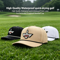 Casquette de sport en caoutchouc PVC personnalisée avec logo, imperméable, pour le surf et la plage, découpée au laser, perforée, avec corde, Gorras, casquette de baseball, chapeaux de golf