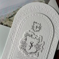 Carte de mariage personnalisée de luxe en typographie, invitations haut de gamme, carte postale textée en relief, liste de menu
