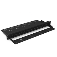 Panel Patch Fiber 1U 19'' 144 288 Fiber 24 Port MPO MTP OS2 OM3 OM4 Panel Patch Fiber Optik FHU-FPP48FLC10GMM