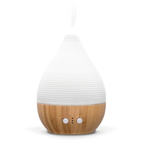 Humidificateur ultrasonique en céramique rustique, alimenté par USB, avec trois modes d'éclairage, mode temporisé 180 ml, pour table