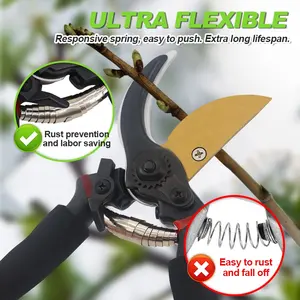 SUNSHINE 8 ''Profession elle Premium Bypass-Schnitts chere Micro-Tip Pruning Snip Sharp SK5 Blade Arbeits sparende Spring Garden Pruner