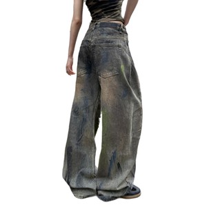 <span class=keywords><strong>Jean</strong></span> <span class=keywords><strong>d</strong></span>échiré post-apocalyptique pour homme, effet usé, imprimé <span class=keywords><strong>encre</strong></span> éclaboussée, coupe ample, jambe droite, style urbain tendance, taille basse, longueur longue - Product Image 5