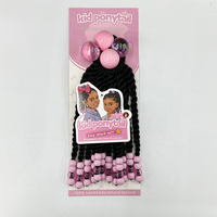 Neu eingetroffen: Box Braid Pferdeschwanz mit Perlen und 30mm Bommeln, Senegal Twist Zöpfe Dekoration für Kinder und Babys.