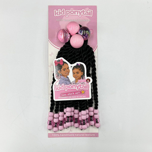 Nuova Collezione: Coda di Cavallo con Trecce Box Braid, Perline e Decorazioni Bobbles da 30mm, Trecce Senegalesi per Bambine - Product Image 3