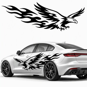 Autocollant latéral de voiture personnalisé <span class=keywords><strong>Lion</strong></span> en flamme, graphiques de carrosserie sur mesure, autocollant de porte en vinyle imprimé OEM, vente en gros XGS DECAL - Product Image 4