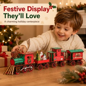 Juguetes Educativos DIY para Niños, Nuevo Producto, Juego de <span class=keywords><strong>Tren</strong></span> de Madera Navideño DIY, Crea <span class=keywords><strong>Tu</strong></span> Propio Juego de <span class=keywords><strong>Tren</strong></span> de Madera Navideño - Product Image 6