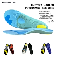 Semelles orthopédiques de soutien de la voûte plantaire en PU+Nylon, matériaux en gel Poron, légères, durables, absorption des chocs, confort de marche, FOOTWORK LAB