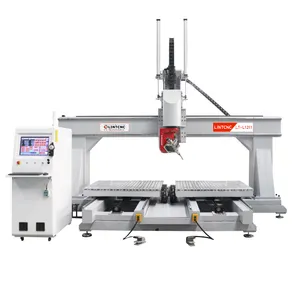 Wood pattern cnc router 360 degree head turn 4 axis 5 axis 1212 1211 cnc milling machine for Art Wood Carving