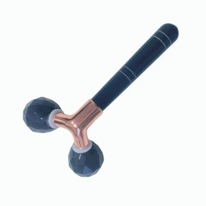 Rouleau de massage facial 3D en obsidienne noire, masseur facial multidimensionnel, outil de soin de la peau - Product Image 5