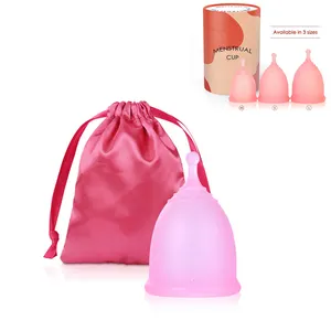 Offre Spéciale médicale coupe menstruelle en silicone coupe menstruelle stérilisateur ont 3 tailles lunette coupe menstruelle