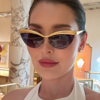 Lunettes de soleil œil-de-chat de luxe pour femme, monture serpentine dorée, semi-cerclées, verres dégradés, style mode, vente en gros, logo personnalisé
