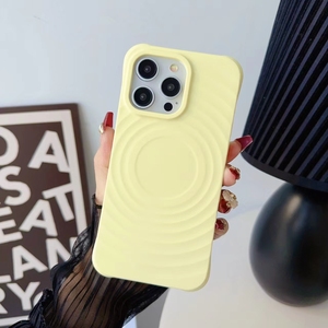 Étui de téléphone portable magnétique 3D créatif ondulé, respectueux de la peau, pour <span class=keywords><strong>iPhone</strong></span> 15 14 13 Pro Max, en silicone, résistant aux chutes aux quatre coins - Product Image 3