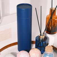 C&H Offre Spéciale – Diffuseur de Parfum d'Ambiance de Luxe en Verre Bleu et Orange avec Logo Personnalisé, Bâtonnets en Rotin et Coffret Cadeau – Vente en Gros
