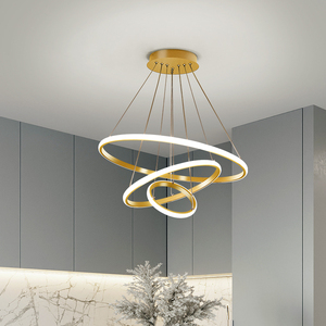 Camera da letto lampadario studio bella atmosfera Villa soggiorno <span class=keywords><strong>luce</strong></span> a sospensione uomini donne cerchio arte ferro 90 moderno lampadario - Product Image 2
