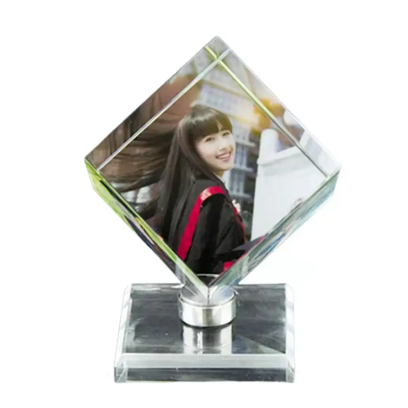 Intelligente K9 — Cube gravé au Laser 3D, Photo, personnalisation, Image rotative, ornements, souvenir en cristal