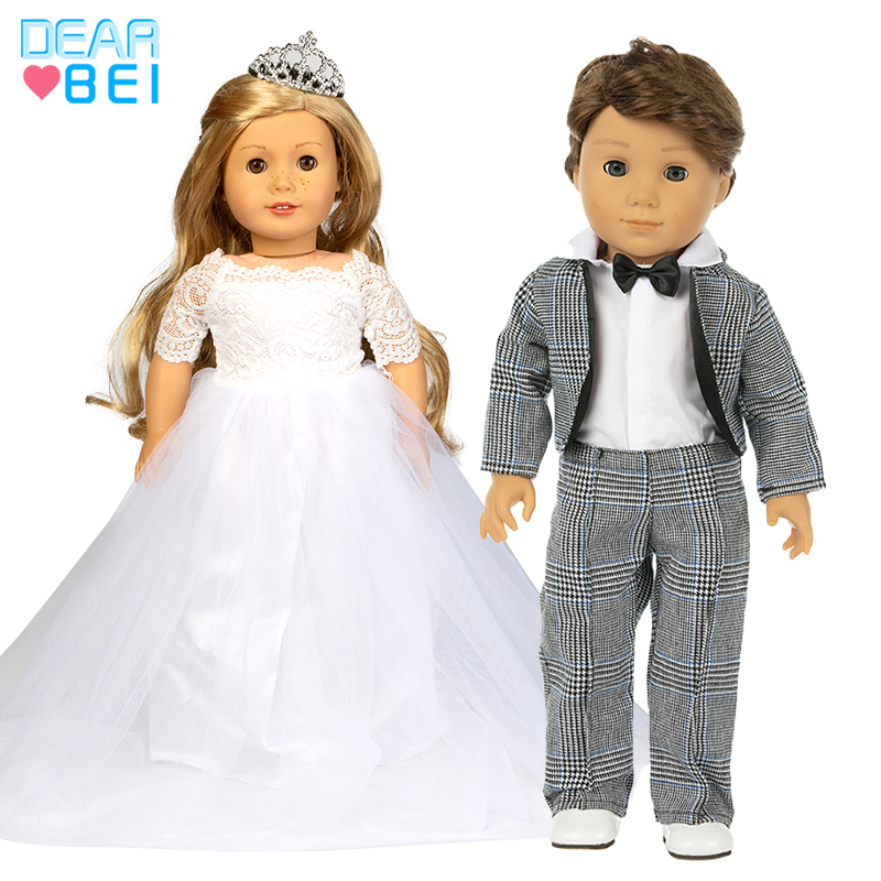 Новинка, элегантная кукла, белое Марлевое Свадебное Платье, Костюм Джентльмена, индивидуальная кукольная одежда, официальная кукла, детское платье
