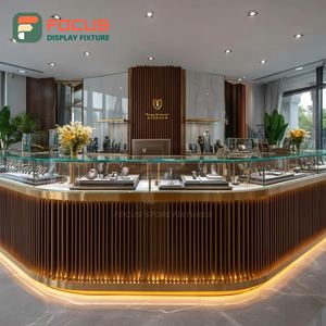 Exhibidor de Vidrio con Marco Metálico para Interiores de Joyerías de Lujo, Vitrina para Espacios de Boutique - Product Image 1