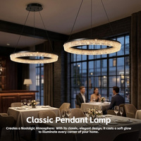 Lustre LED en acrylique de haute qualité pour chambre à coucher, bureau, salle à manger, salon, hôtel, forme géométrique circulaire