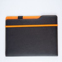 Porte-documents en cuir simple et exclusif, format A4, avec bande élastique
