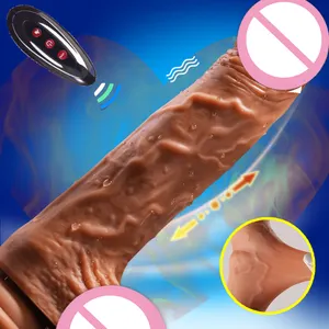 Huge Liquid Silicone High Quality Penis Dildo Flesh Color Dildo For Women Powerful 9 Inch Telescopic Vibrating Dildo