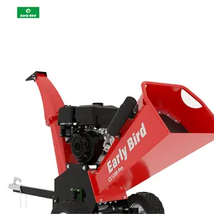 TUV Rheinland CE Approved 15hp Gasoline Engine Powered PTO Mobile Tree Branch Wood Chipper