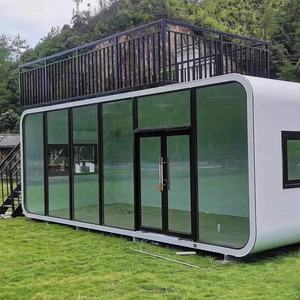 Casa prefabbricata portatile modulare della capsula per la camera da letto uso esterno costruzione <span class=keywords><strong>immobiliare</strong></span> casa Mobile prefabbricata cabina di vetro - Product Image 5