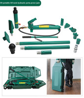 Kit de cric hydraulique 10 tonnes pour réparation de châssis en acier avec pompe à piston, flexibles et fonction de poussée-tirage, certifié CE