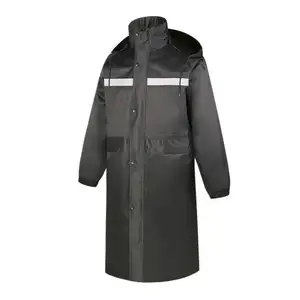 Overall Rain coat waterproof rain poncho full length rain jacket with reflective tape