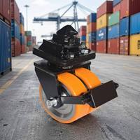 Roues pivotantes en polyuréthane de 6 pouces, extra résistantes, double roulement, capacité de 5000 kg, frein pivotant, certifiées CE, roulement 6206