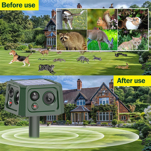 Repellente per Animali a Ultrasuoni Solare a 360 Gradi SAIJZEK all'Ingrosso, Dissuasore ad Energia Solare per Uccelli, Cani, Gatti, Scimmie, Cervi e Topi - Product Image 5