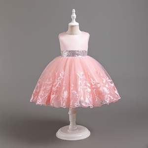 Robe <span class=keywords><strong>de</strong></span> princesse <span class=keywords><strong>rose</strong></span> pour filles, robe <span class=keywords><strong>de</strong></span> bal à sequins, taille cintrée, en <span class=keywords><strong>gaze</strong></span> bouffante, robe <span class=keywords><strong>de</strong></span> fête d'anniversaire pour enfants - Product Image 1