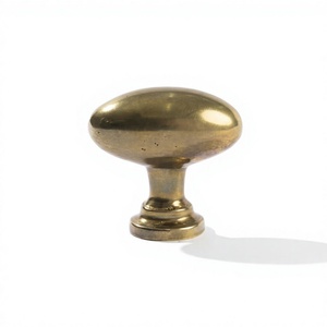 Pomo de latón tradicional con forma de huevo para cajones, herrajes de muebles, revestimiento lacado, diseño sólido, pomo de latón para armarios y estantes. - Product Image 1