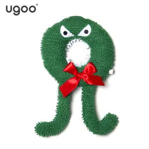 2024 Hot Sale Hond Kauwers Pluche Speelgoed Xmas Pluche Boze Monster Krans In A/O Noedel Groen Aanpassen Duurzaam Interactief Knuffels